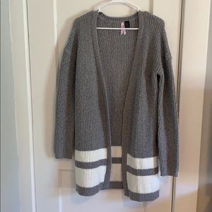 Gray long line sweater